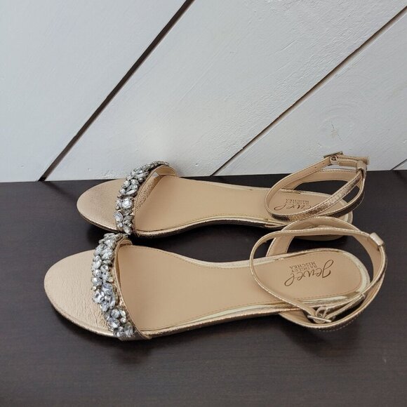 NEW Jewel Badgley Mischka Womens Rose Gold-Tone Size 9.5 Ankle Strap Sandals - Picture 5 of 9